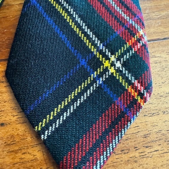 Vintage Lochcarron Stewart Black Pure New Wool Made in Scotland Tie / OSFA - Picture 6 of 6